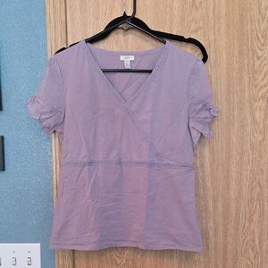 J. Jill Lavender V-Neck Blouse